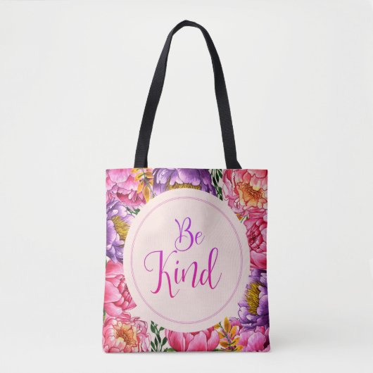 Wees roze Peony-Canvas tas (Voorkant)