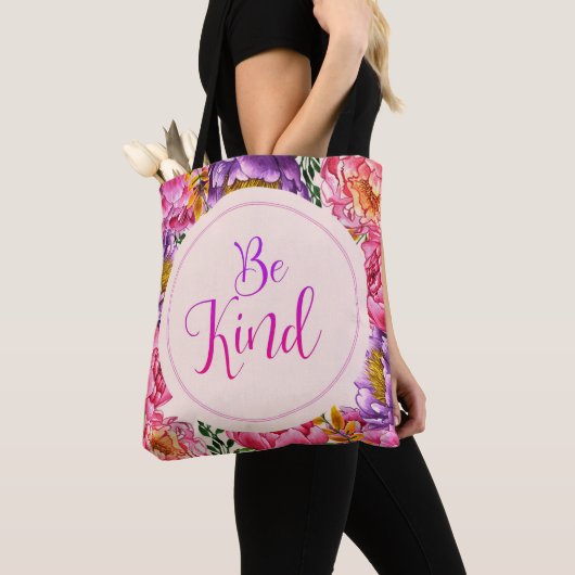 Wees roze Peony-Canvas tas (Dichtbij)
