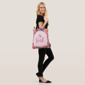 Wees roze Peony-Canvas tas (Op model)
