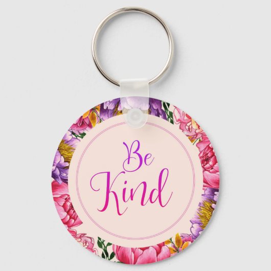 Wees roze Sleutelhanger van Peony (Voorkant)