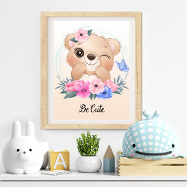 Wees Schattig Dieren Nursery Muur Kunst Foto Afdruk