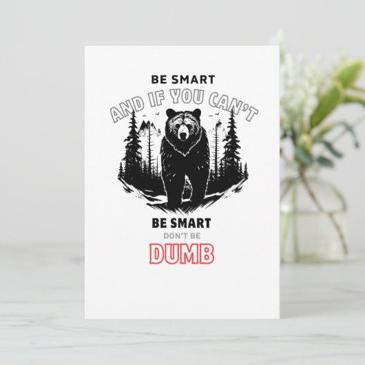 Wees slim - Beer Camping Feestdagenkaart (Staand voorkant)