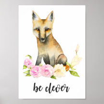 Wees Slim | Bosvos Kinderkamer Kunst