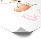 Wees slim Cute Baby Fox Waterverf Boho Nursery Poster (Hoek)