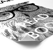Wees slim leesboeken poster met grappige foto op u (Hoek)