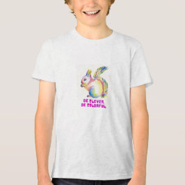 Wees Slim. Wees Kleurrijk - Waterverf Eekhoorn Tri-Blend Shirt
