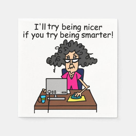 Wees slimmer, ik zal aardiger zijn servet (Voorkant)