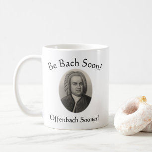 Wees snel Bach! Offenbach Sooner! Funny Music Pun Koffiemok