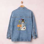Wees Snowman Puzzle Autism Awareness Funny Fami Denim Jacket (Hangar)