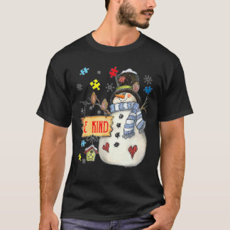 Wees Snowman Puzzle Autism Awareness Funny Fami T-shirt