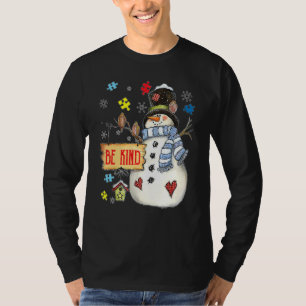Wees Snowman Puzzle Autism Awareness Funny Fami T-shirt