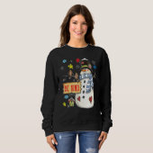 Wees Snowman Puzzle Autism Awareness Funny Fami Trui (Voorkant volledig)