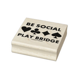 Wees Sociaal Speel Bridge Vier Kaartkleuren Advies Rubberstempel