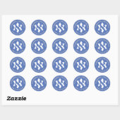 Wees ster op blauw ronde sticker (Vel)