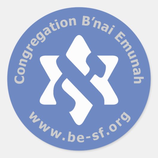 Wees ster op blauw ronde sticker (Voorkant)