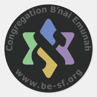 Wees ster op zwart ronde sticker