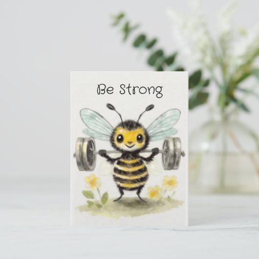 Wees sterk, aanpasbaar briefkaart (Staand voorkant)