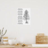 Wees sterk als boom kunst en gedicht poster (Keuken)