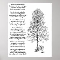 Wees sterk als boom kunst en gedicht
