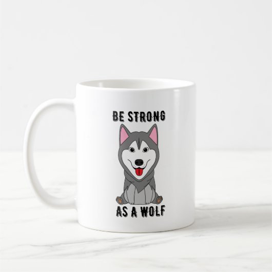 Wees sterk als een wolf koffiemok (Links)