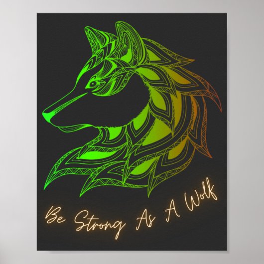 Wees sterk als een wolf poster (Voorkant)