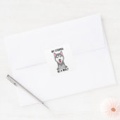 Wees sterk als een wolf vierkante sticker (Envelop)