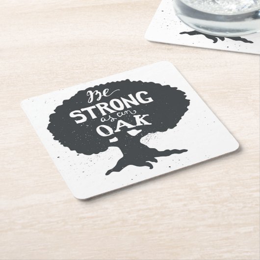 Wees sterk als eikel kartonnen onderzetters (Schuin)