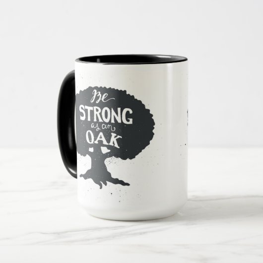 Wees sterk als eikel mok (Voorkant links)
