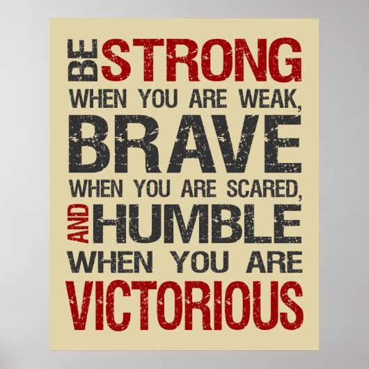 Wees sterk als je zwak Poster bent - Zand (Voorkant)