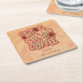 Wees sterk als koffie | motivatie prijsopgave kartonnen onderzetters (Schuin)