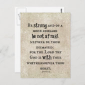 Wees sterk Bijbelvers Briefkaart (Voorkant / Achterkant)