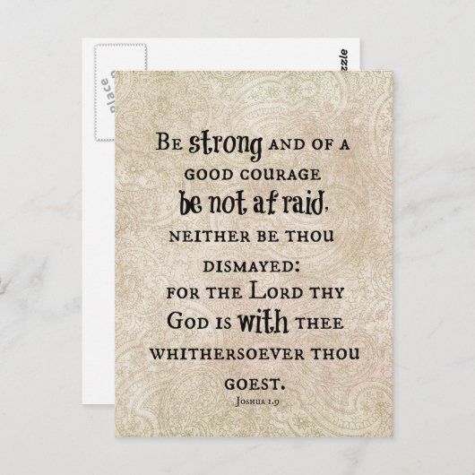 Wees sterk Bijbelvers Briefkaart (Voorkant / Achterkant)