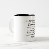 Wees sterk Bijbelvers Tweekleurige Koffiemok (Voorkant links)