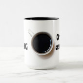 Wees STERK Eén slok tegelijk Zwart en wit Mok (Midden)