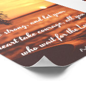 Wees sterk en laat je hart moed opbrengen - Bijbel Poster (Hoek)