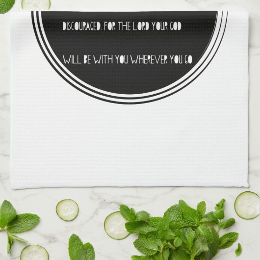 "Wees sterk en moedig" Bijbelvers uit Joshua Theedoek (Gevouwen)