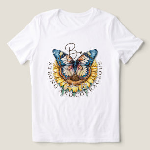 Wees sterk en moedig citaat uit de Bijbel Tri-Blend Shirt