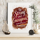 Wees Sterk en Moedig Deuteronomy 31:6 Leeuw Kunst Poster