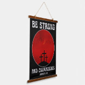 Wees sterk en moedig hangend wandkleed (Gebogen)