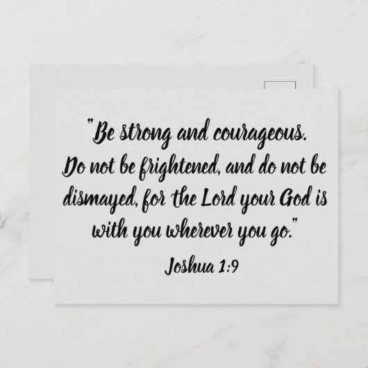 Wees sterk en moedig Joshua 1:9 Bijbelversie Briefkaart (Voorkant / Achterkant)