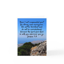 Wees sterk en moedig Joshua 1:9 Blank