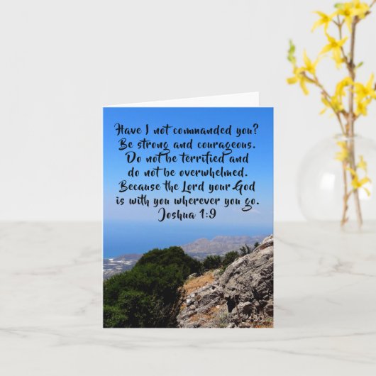 Wees sterk en moedig Joshua 1:9 Blank Kaart (Gele Bloem)