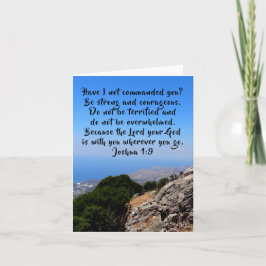 Wees sterk en moedig Joshua 1:9 Blank Kaart