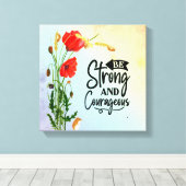 Wees sterk en moedig Joshua 1:9 Canvas Afdruk (Insitu (Houten vloer))