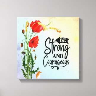 Wees sterk en moedig Joshua 1:9 Canvas Afdruk