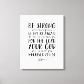 Wees sterk en moedig, Joshua 1:9 Canvas Afdruk (Voorkant)