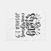 Wees sterk en moedig Joshua 1 9 Fleece Deken (Voorkant (Horizontaal))