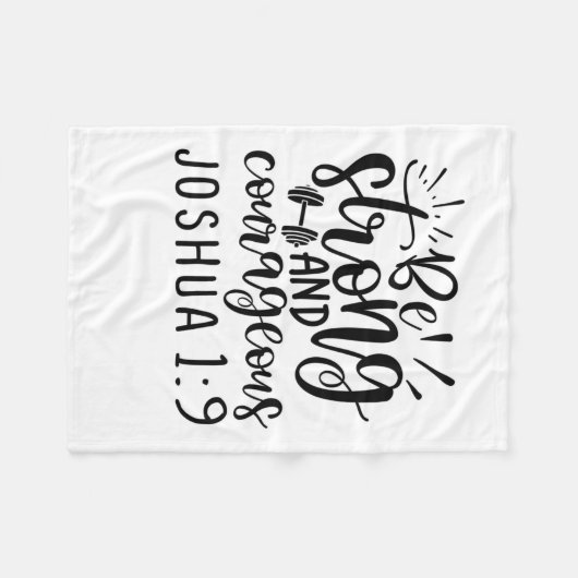 Wees sterk en moedig Joshua 1 9 Fleece Deken (Voorkant (Horizontaal))