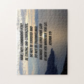 Wees sterk en moedig Joshua 1:9 Lake Sunset Legpuzzel (Verticaal)