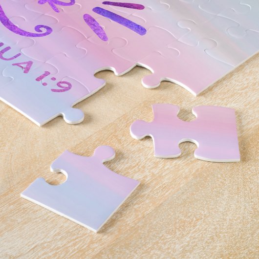 Wees sterk en moedig Joshua 1:9 Legpuzzel (Zijkant)